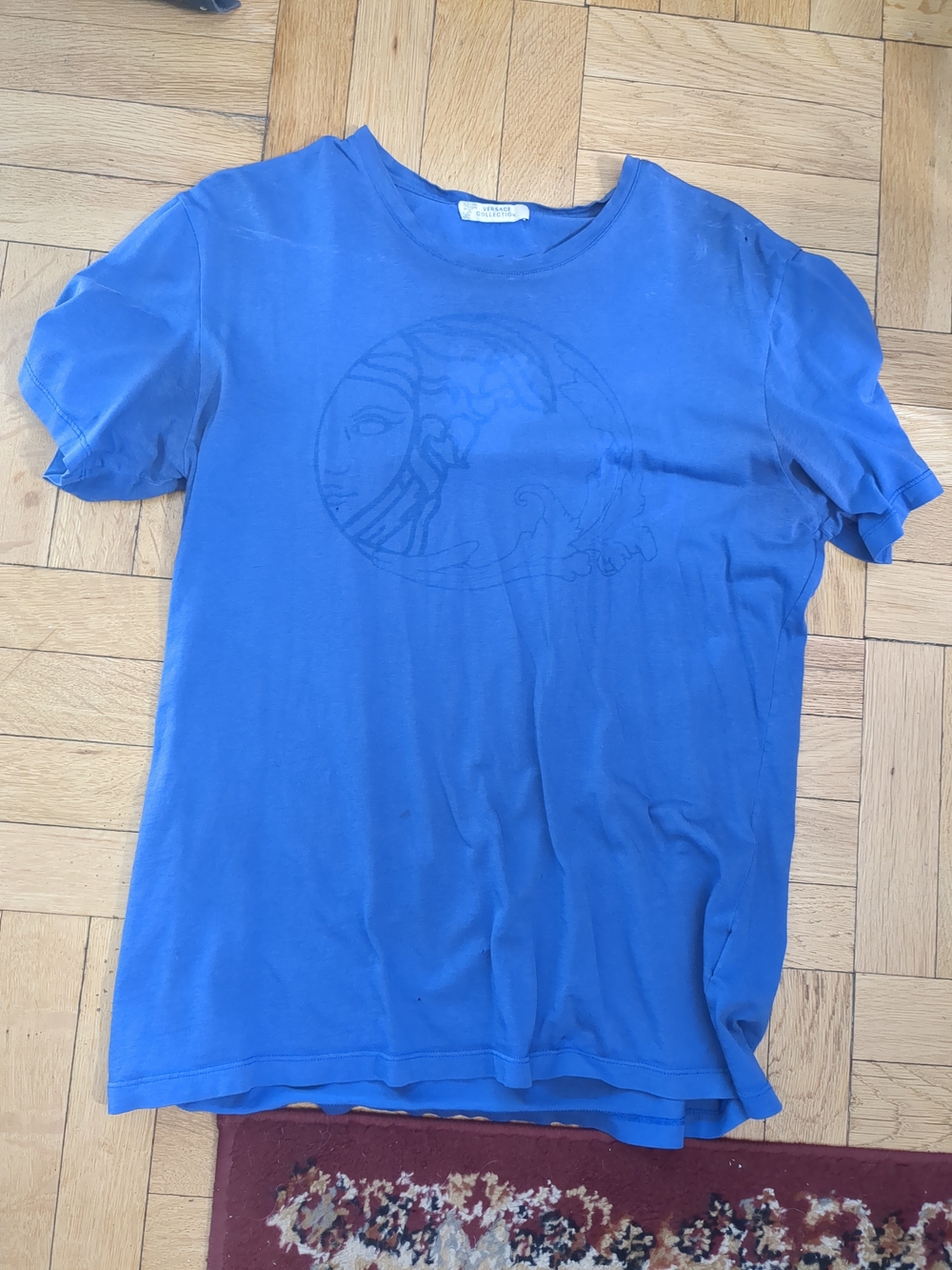 Versace Blue Short Sleeve Medusa Graphic Tee